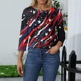 thumbnail image 7 of Women's Long Sleeve T-shirt Plus Size 4Th Of July Tops For Women 3/4 Sleeve Spring And Patriotic Top Women Neck Festival Blouses Clothes,Red Women's Long sleeve T-shirt XXL, 7 of 7