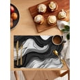 thumbnail image 5 of Black Grey Ombre Placemats Set of 4, Abstract Moire Art Geometric Modern Placemats for Dining Table, Place Mats for Kitchen Tabletop, Waterproof Wipeable Dining Table Mats Set, 5 of 9
