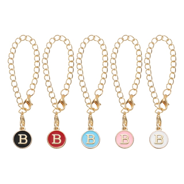 Uxcell 5 Pcs Accesorios de Charm en Forma de Letra B para Vasos con Asa, Negro Blanco Rojo Rosa Azul