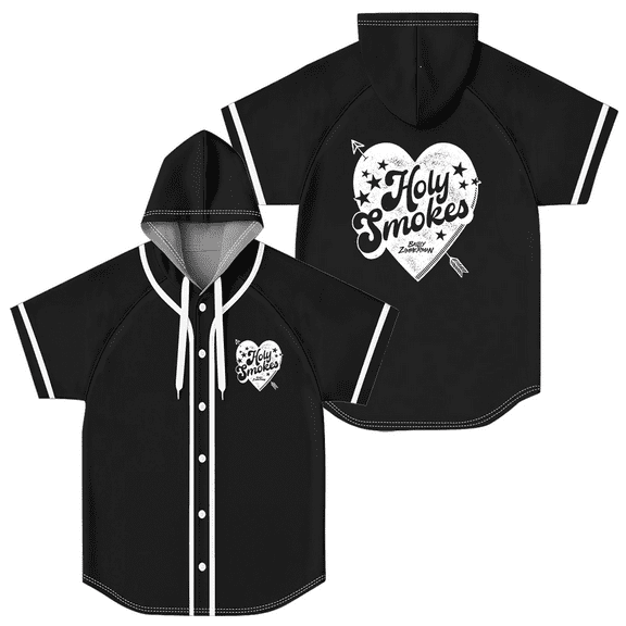 Bailey Zimmerman Holy Smokes Heart Baseball Jersey Women Men Hooded Short Sleeve Shirt Casual Trendy T-shirt