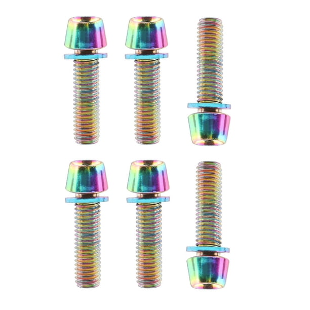 Kit de 6 tornillos para vástago de bicicleta, pernos para manillar, tornillos, suministros para reparación de discos de bicicleta Vistoso