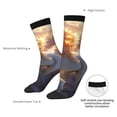 thumbnail image 4 of Fuzoiu Rainbow Cloud White Horse Print Athletic Crew Socks for Men & Women,Casual Crew Socks,Above Ankle Crew Socks for Business, Casual, 4 of 6