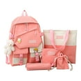 thumbnail image 2 of 5 Pcs Campus Bag with Pencil Case Canvas Rucksack Waterproof for Traveling Work, 2 of 9