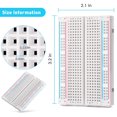 thumbnail image 3 of 8 Pieces 400 Points Breadboard Solderless Kit Small Breadboard Compatible with Arduino Distribution Connection Blocks, 3 of 8