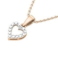 thumbnail image 3 of Dazzlingrock Collection Round Accent White Diamond Heart Pendant with 18 Inch Gold Chain for Women in 18K Rose Gold, 3 of 5