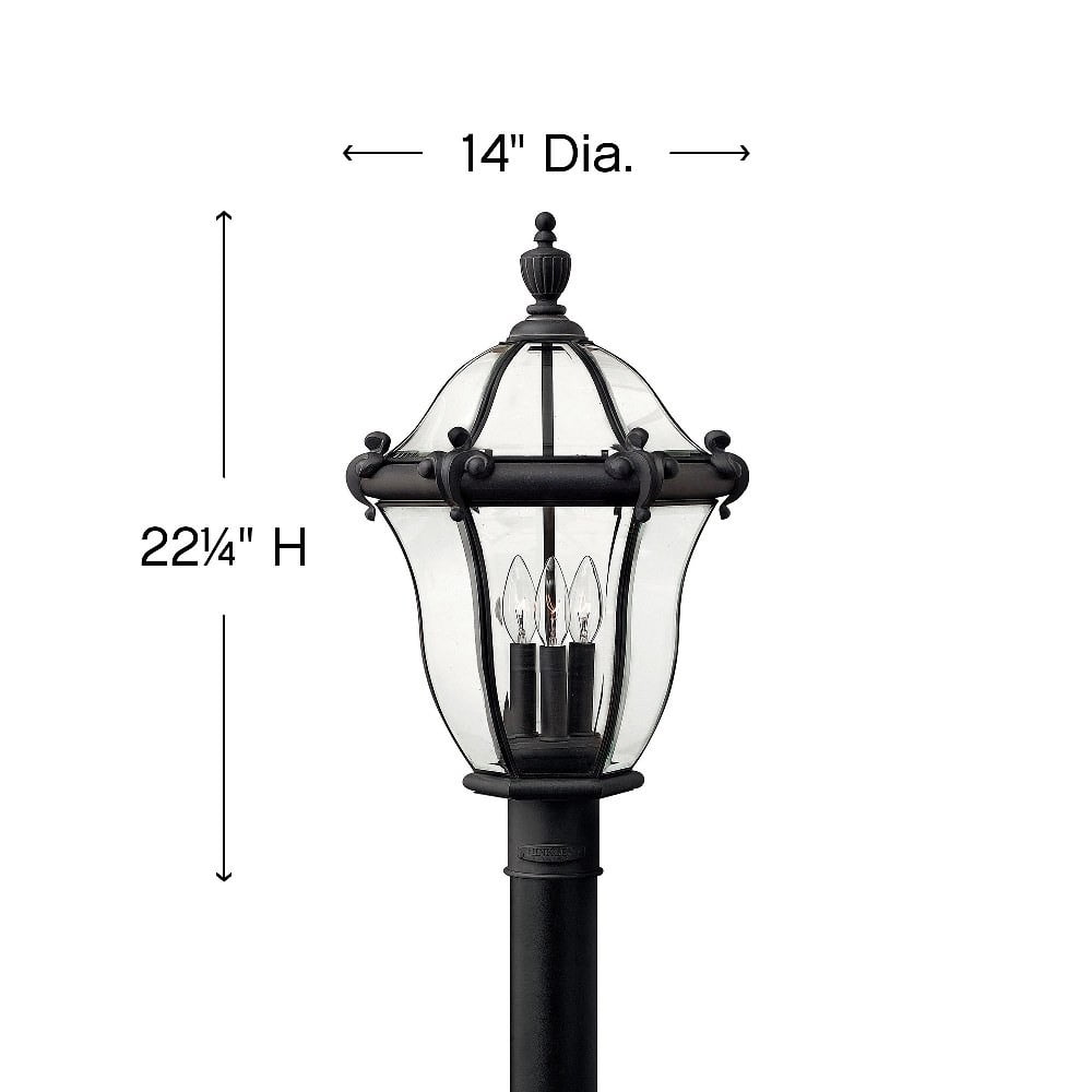 3 Light Large Outdoor Post Top or Pier Mount Lantern Traditional-Glam Style 14 inch Wide By 22.25 inch High-Copper Bronze Finish Bailey Street Home