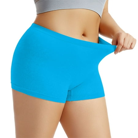 Ukumplol Womens Underwear Under Skirt Shorts Plus Size Underwear for Women Womens Boyshorts Underwear Full Coverage Soft Stretch Shorts for Women Ladies Panties Sky Blue XL