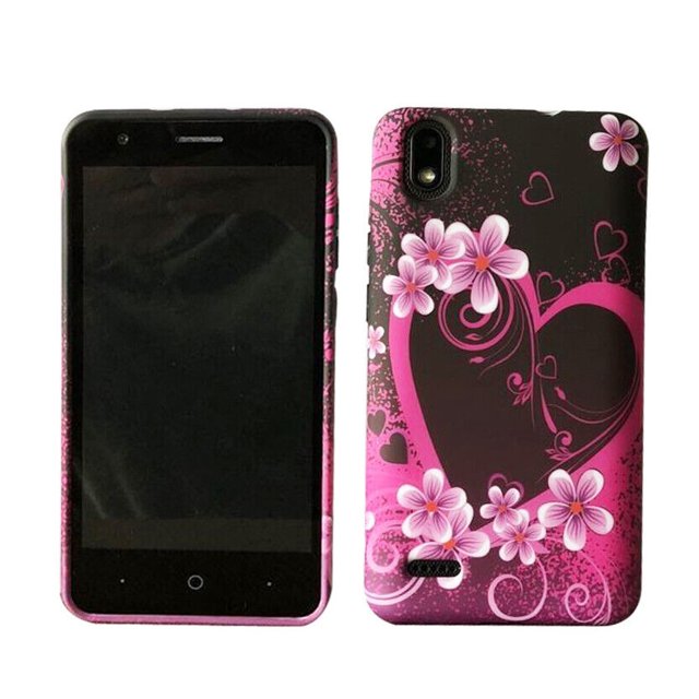 For ZTE Z1 Gabb Wireless TPU 1Piece Cover Phone Case Pink Heart