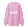 thumbnail image 4 of Njoeus Women's Oversized Sweatshirt Letter Print Graphic Tee Shirts Crewneck Long Sleeve Casual Loose Pullover Tops for Women Trendy Teen Girls Pink XXL, 4 of 6