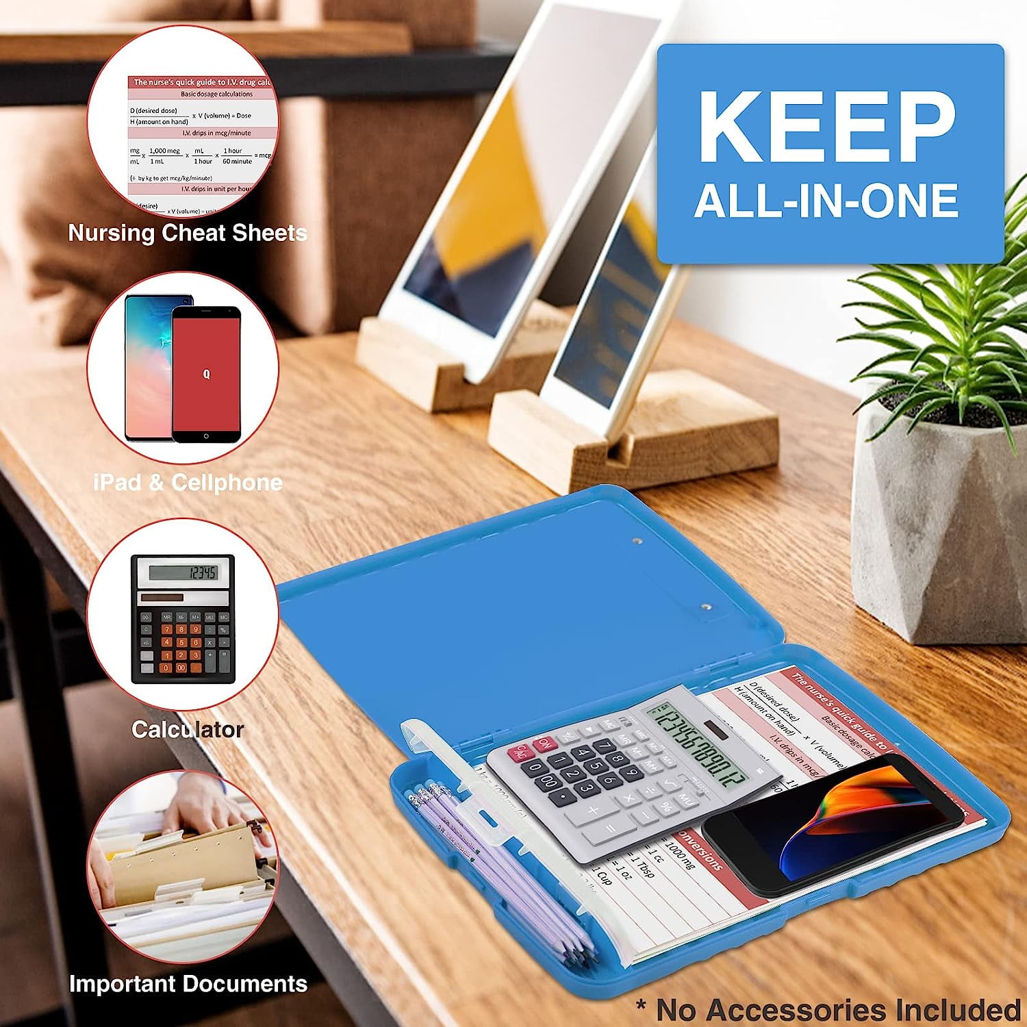 Clipboard with Storage, High Capacity Nursing Clipboards with Pen Holder, Heavy Duty Plastic Storage Clipboard with Low Profile Clip, Clipboard Folder, Teacher Must Haves, Office Supplies