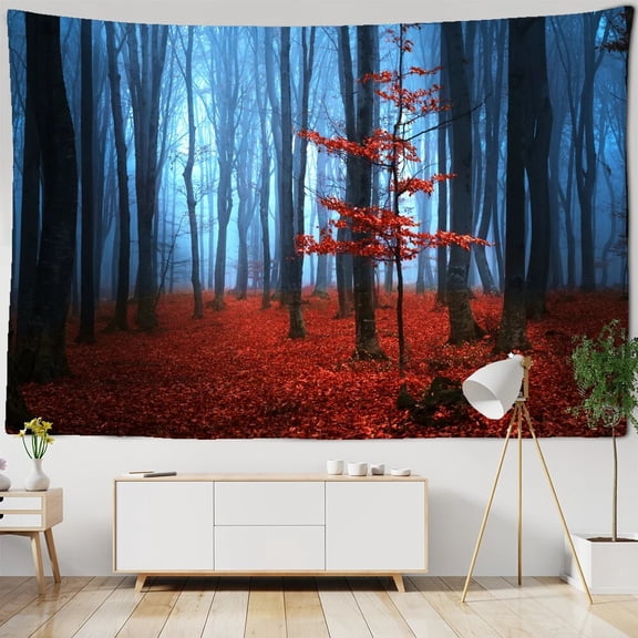 Misty Forest Nature landscape Large Tapestry Wall Hanging Sandy Beach Picnic Rug Home r be