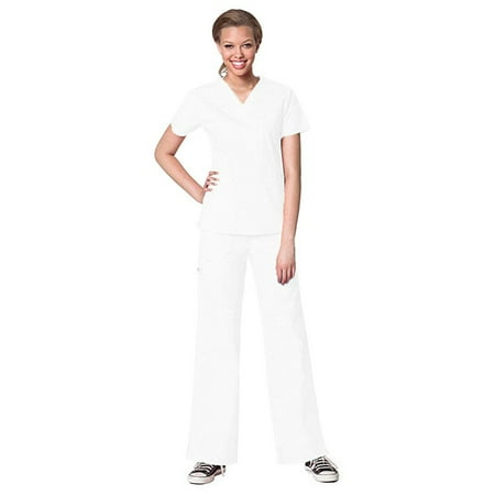 

WonderWink FLEX Women s Scrubs Verity V-Neck Darted Top & Faith Multi-Pocket Cargo Pant Set
