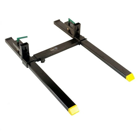 Titan Attachments 60 in Clamp on Pallet Forks Heavy Duty with Adjustable Stabilizer Bar for Loader Buckets, Skid Steer Buckets Easy to Install