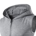 thumbnail image 4 of Aligament Hoodies For Men Tank Tops Men's Casual Fitness Hooded Double Zipper Sleeveless Vest Blouse Top Sweatshirt Oversized Hoodie ,Gray, 4 of 5