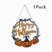 Halloween Pumpkin Hanging SiHappy Halloween Front Door Welcome Sign Halloween Front Door Decorations Halloween Door Sign Pumpkin Wall Decor Wall Sign Plaque for Halloween Party(Pumpkin)