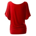 thumbnail image 3 of Doublju Womens Short Sleeve Dolman Drape Loose Fit Tunic Top(Plus Size Available), 3 of 5