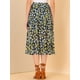 thumbnail image 5 of Allegra K Falda Estampado De Girasol De Gasa Para Mujer Negro A S, 5 of 6