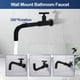 thumbnail image 4 of Grifo de montaje en pared negro, grifo de agua fría para baño, grifo de lavabo de una sola palanca, caño giratorio 360 grados, grifo fregadero fácil instalación, 4 of 9