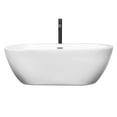 thumbnail image 2 of Soho 68 Inch Freestanding Bathtub in White with Polished Chrome Trim and Floor Mounted Faucet in Matte Black, 2 of 5