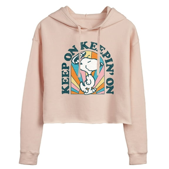 Peanuts - Keep On - Juniors Cropped Pullover Hoodie