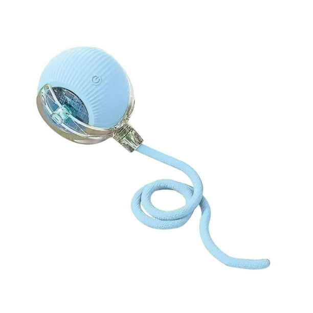 Juguete interactivo para gatos, bola rodante eléctrica, autojuego, portátil, juguete para hacer ejercicio para mascotas, bola móvil automática para , Azul
