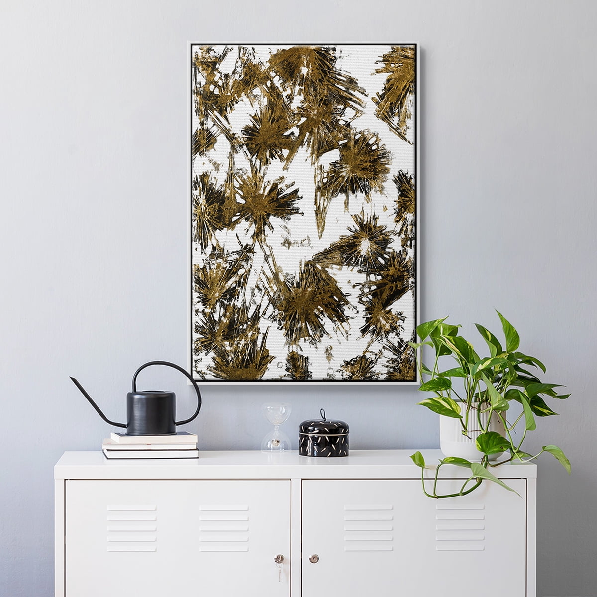 Fireworks Framed Premium Gallery Wrapped Canvas - Ready to Hang - 17 x 25 - White Floating Frame