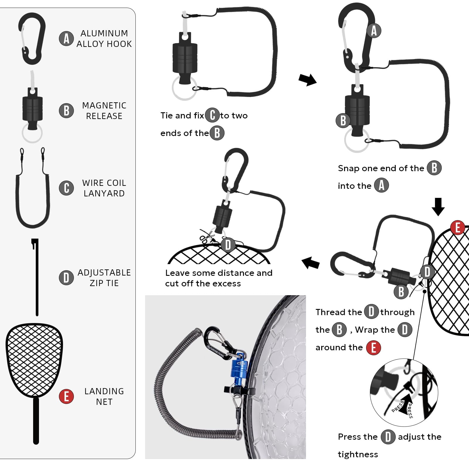 Fly Fishing Landing Net Soft Rubber Mesh Trout Catch And Release