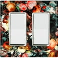 thumbnail image 1 of Metal Light Switch Plate Outlet Cover Colorful Floral Garden Wallpaper ROS033, 1 of 13