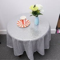 GOOHOCHY Sequin Tablecloth Dinner Tablecloths Circle Silver