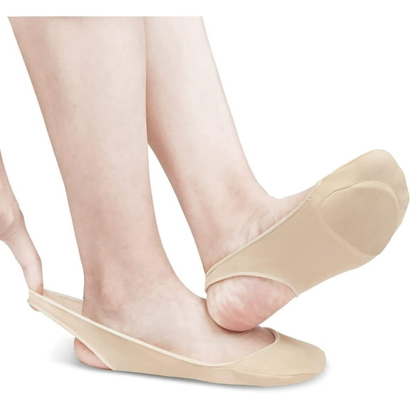 1 Pair Sock-Style Ball of Foot Cushions Metatarsal Pads Women Anti Slip, Ball of Foot Support Relief PainForefoot Pads Sleeve for High Heels Flats,Beige