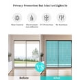 thumbnail image 4 of Window Privacy Film, Teal White Striped UV Sun Blocking Window Tint Film Heat Control One Way Blackout Window Film, Farmhouse Geometric Horizontal Lines Stripes Non Adhesive Static Cling 17.7x39.3 In, 4 of 7