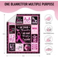 thumbnail image 4 of Breast Cancer Gifts, Breast Cancer Gifts for Women Survivor, Breast Cancer Awareness Gifts, Breast Cancer Gifts for Woman, Best Gifts for Breast Cancer Patients Fannel Throw Blanket 50"x60", 4 of 6