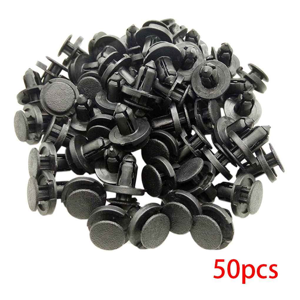 50pcs Auto Bumper Fastener 6mm Hole Rivet Retainer Push Engine