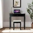 thumbnail image 4 of Patiojoy Lighted Vanity Mirror Set Makeup Dressing Table w/ 3 Drawers Mirror & 10 LED Bulbs Black, 4 of 6