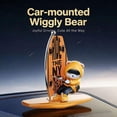 thumbnail image 2 of QENASHAING Vibrating Dashboard Toy Bear, 4.4 Inches Long, Glides Quietly on Rails, Adds Playful Motion to Long Road Trips, 2 of 8