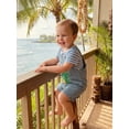 thumbnail image 6 of BemeyourBBs Newborn Baby Summer Clothes Infant Baby Boys Dinosaur Elephant Outfit Casual Loose Striped Short Sleeve T Shirt Tops and Animal Embroidered Overalls Jumpsuit Suspender Pants Set, 6 of 9