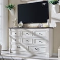 thumbnail image 6 of wow97e Farmhouse 8 Drawers Dresser for Bedroom, 61" Wide Wooden Chest of Drawers w/Roman Column, Storage Dressers for Bedroom, Living Room, White, 6 of 7