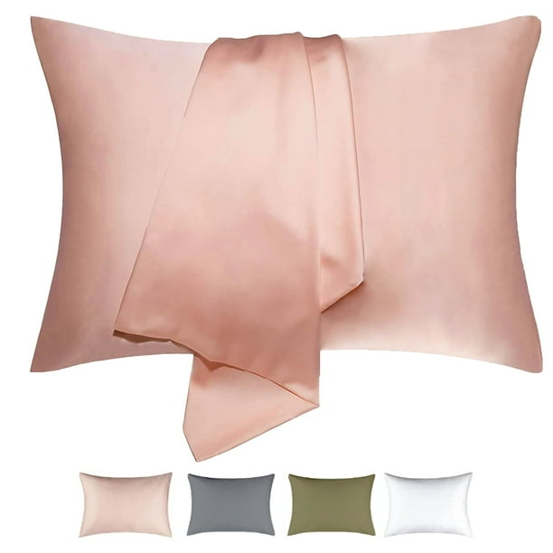 Mulberry Silk Pillowcase for Hair and Skin with Hidden Zipper, Pink
