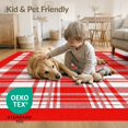 thumbnail image 4 of ODIKA 5'x7' Washable Area Rug Non-Slip, Chair-Friendly Checked Motif Farmhouse Gingham Border Frame Plaid Checkered Refined Structured for Dining Room, Under Table, Home Office, 4 of 7