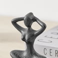 thumbnail image 5 of Danya B. Dark Brown Cast Iron Female Peaceful Yoga Figures Decorative Metal Tabletop Sculptures Set of 3 Poses, 5 of 8