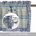 thumbnail image 6 of Ocean Style Valance Curtain Summer Blue White Stripes Anchor Sea Wavy Linen Window Valances Rod Pocket Short Curtains Window Treatments for Kitchen Bedroom Bathroom Laundry 60" x 18", 6 of 9