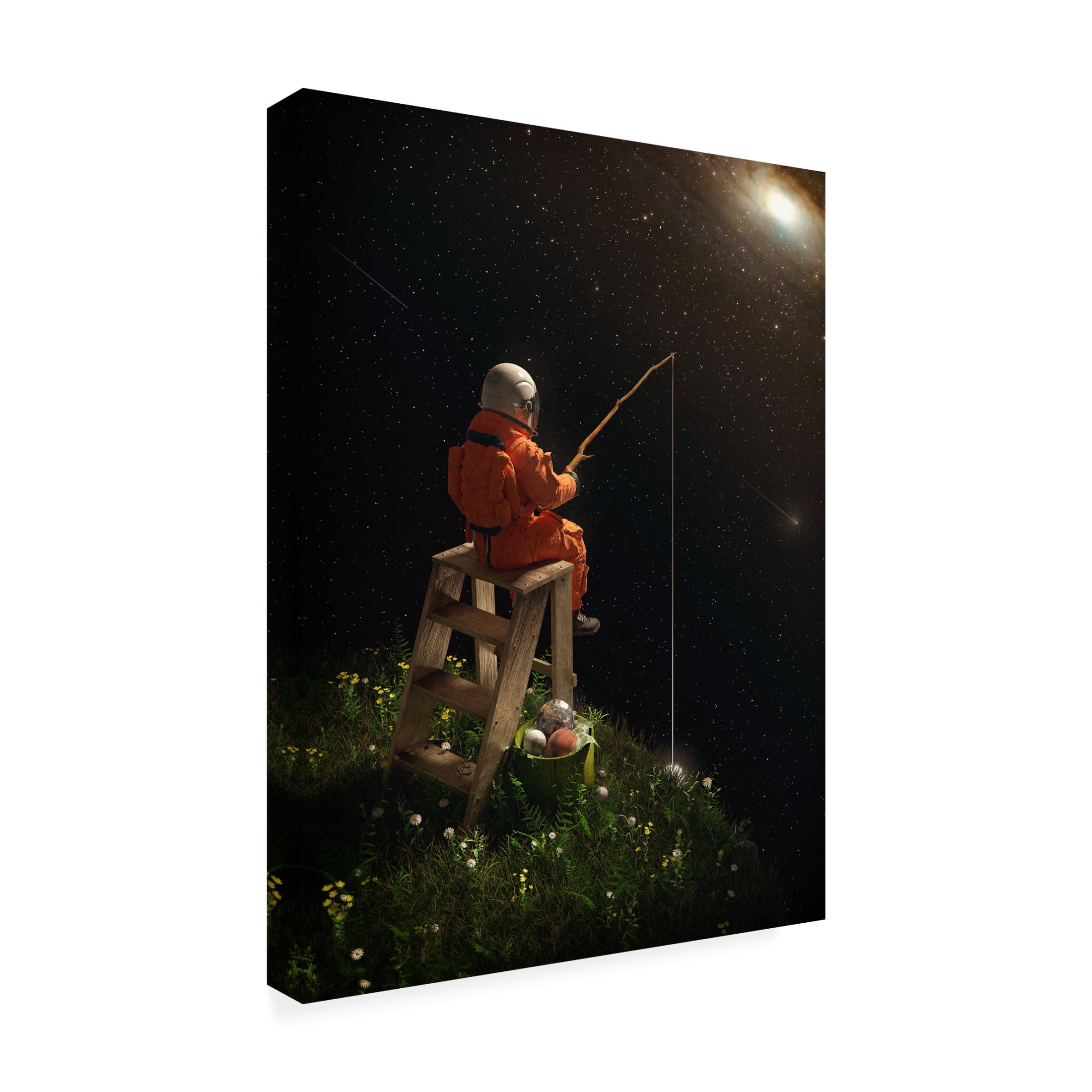 Canvas Wall Art - Francis Minoza 'Star Fishing' Wall Art for Living Room, Bedroom, or Office Décor by Trademark Fine Art - 14 x 19 Inches