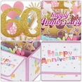 thumbnail image 4 of Tarjeta de aniversario de 60 años, tarjetas de feliz aniversario, tarjeta de aniversario de boda para esposa, hombres, ella, rosa, 4 of 6
