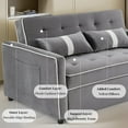thumbnail image 3 of Pull Out Couch Bed, Adjustable Backrest Sofa with Side Pocket and Phone Holder, Velvet, 3 of 7