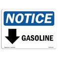 thumbnail image 1 of SignMission OS-NS-A-1218-L-13050 12 x 18 Po Panneau de Signalisation OSHA - Flèche Essence vers le Bas, 1 of 1