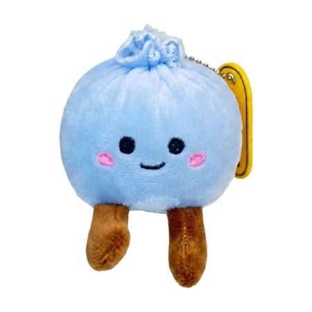 Steamed Bun Plush Toy Blue Novelty Food Plush Keychain Stuffed Doll Bag Pendant Hanging Ornament Festival Birthday Party Gift for Kids Adults Girls