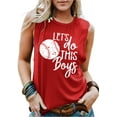 thumbnail image 3 of Baseball Mom Tank Tops Baseball Love Graphic Tee Shirts Women Summer Sleeveless, 3 of 5