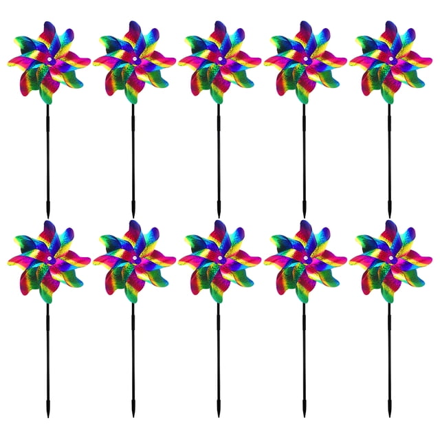 2/10 Uds. Molino de viento repelente de pájaros creativo 8 hojas DIY molino de viento disuasorio de pájaros Hugtrwg Para estrenar