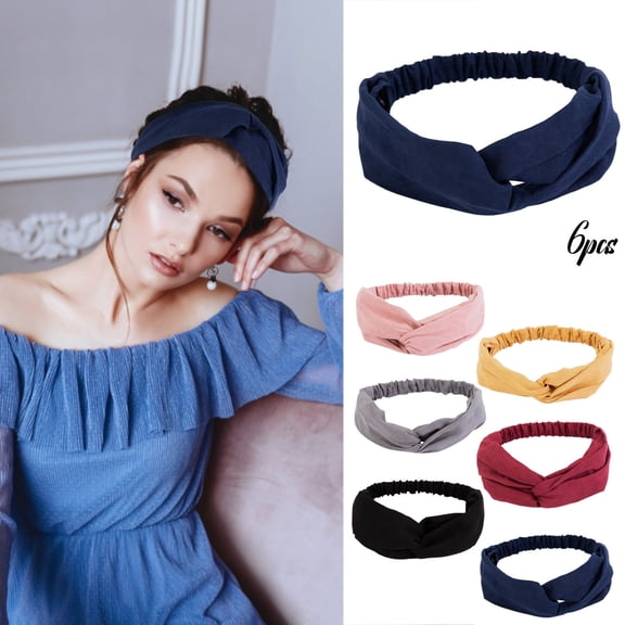 6 Piece Womens Headbands Set Fashion Hair Accessories Stretchable Headwear For Girls And Ladies Everyday Use 6PCS