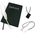 thumbnail image 1 of XINQIHANG 4 PCS Set Death Notebook Anime Cosplay Theme Writing Notebook and Feather Pen L Necklace Book Chain Anime Accessories, 1 of 6